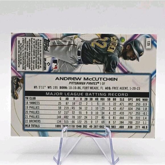 2023 Topps Cosmic Chrome - Andrew McCutchen #125 - Picture 4 of 4